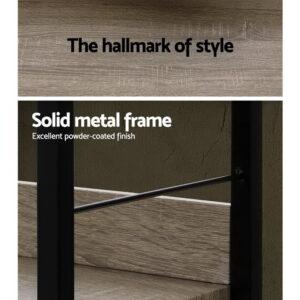 Artiss Bookshelf 4 Tiers - Noe Black And Oak - Image 8