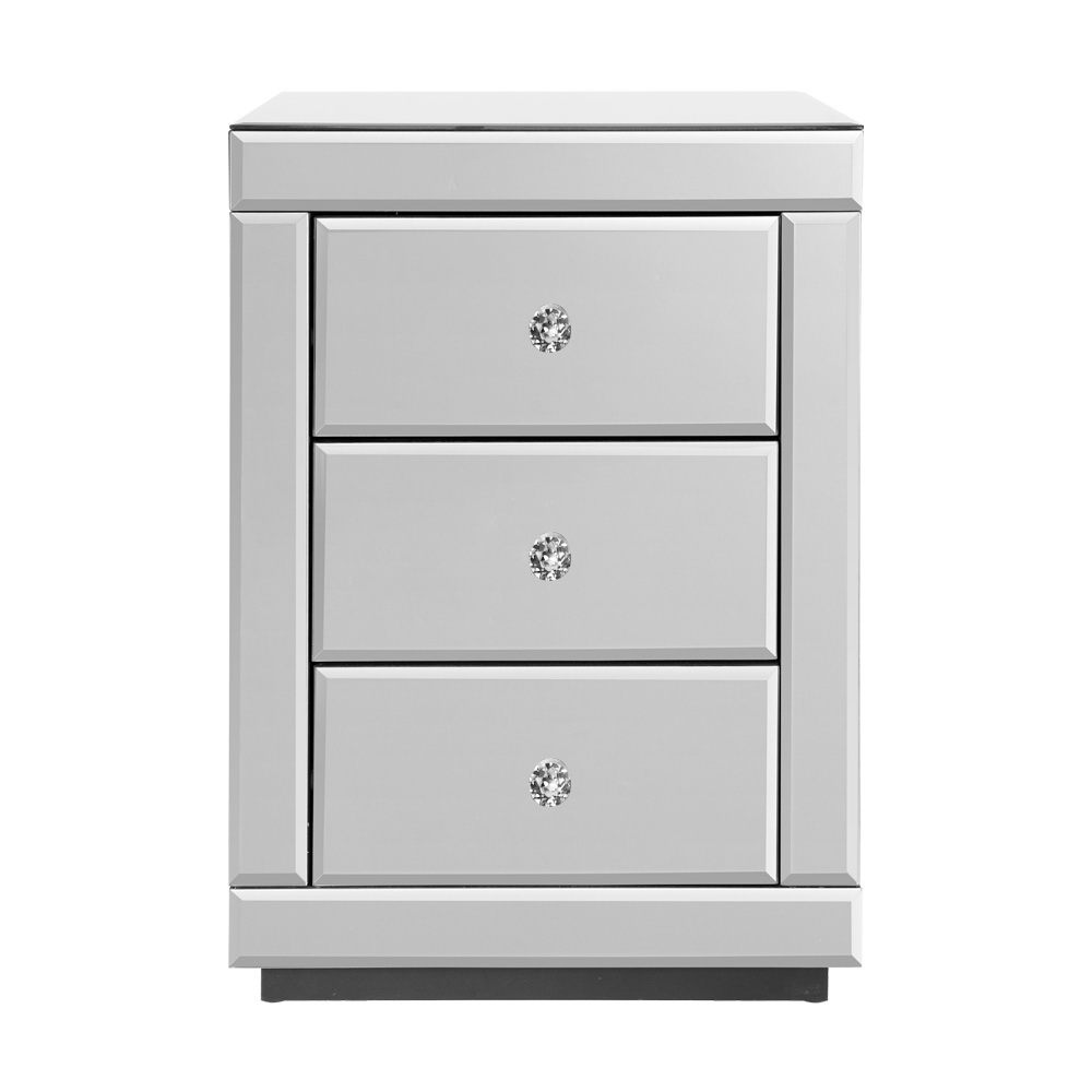 Artiss Mirrored Bedside Tables - Set Of 2, Silver – Nice N Cheap Variety Store Mirrored Bedside Tables