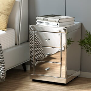mirrored bedside tables
