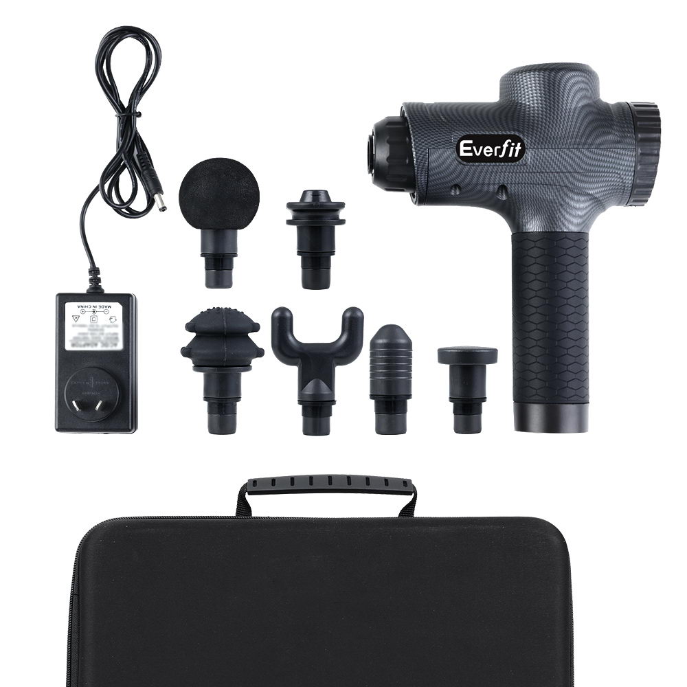 Everfit Massage Gun 30 Speed 6 Heads Vibration Muscle Massager Chargeable Grey – Nice N Cheap Variety Store Everfit Massage Gun 30 Speed 6 Heads Vibration Muscle Massager Chargeable Grey - Image 3