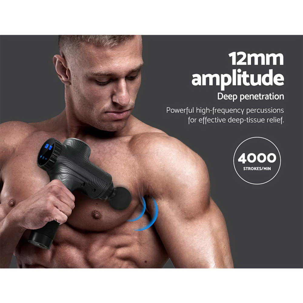 Everfit Massage Gun 30 Speed 6 Heads Vibration Muscle Massager Chargeable Grey – Nice N Cheap Variety Store Everfit Massage Gun 30 Speed 6 Heads Vibration Muscle Massager Chargeable Grey - Image 4