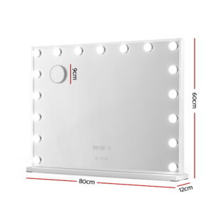 Embellir Makeup Mirror 80X60Cm Hollywood Vanity With Led Light Tabletop White - Image 2
