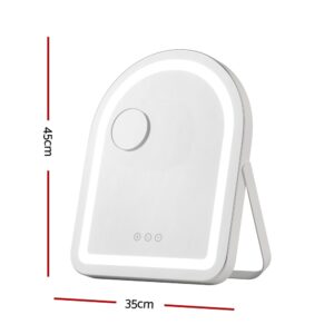 Embellir Makeup Mirror 35X45Cm Dressing Vanity Led Stripe Light With 5X Magnification Rotation White Arch - Image 2