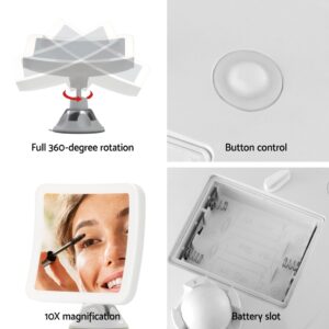 Embellir Makeup Mirror 10X Magnification Led Light Adjustable Rotation Cordless Suction Cup – Nice N Cheap Variety Store Embellir Makeup Mirror 10X Magnification Led Light Adjustable Rotation Cordless Suction Cup - Image 6
