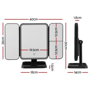 Embellir Led Makeup Mirror Tri-Fold Lighted Vanity Mirrors 1X2X3X Magnifications - Image 2