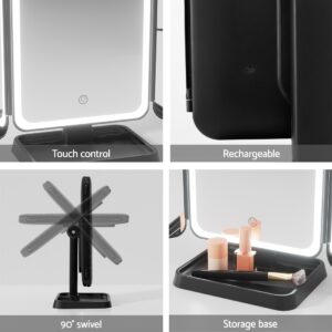 Embellir Led Makeup Mirror Tri-Fold Lighted Vanity Mirrors 1X2X3X Magnifications - Image 7