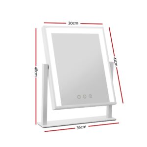 Embellir Makeup Mirror 30X40Cm Hollywood Vanity With Led Light Rotation White - Image 2