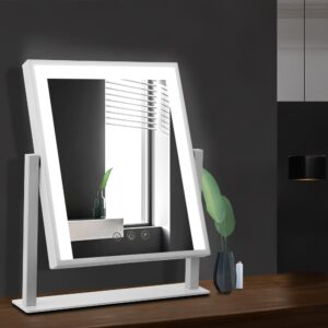 Embellir Makeup Mirror 30X40Cm Hollywood Vanity With Led Light Rotation White - Image 7