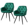 Artiss Velvet Dining Chairs Set Of 2 Green – Nice N Cheap Variety Store Velvet Dining Chairs