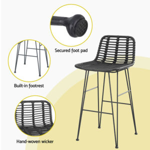 Outdoor Rattan Bar Stools