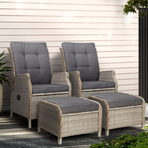 Wicker Recliner Set