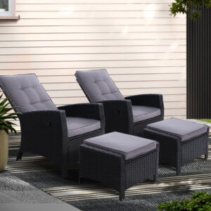 Wicker Recliner Set