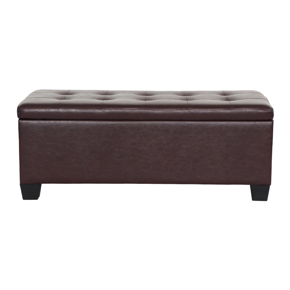 Artiss Storage Ottoman 97Cm | Brown Leather Blanket Box – Nice N Cheap Variety Store Storage Ottoman