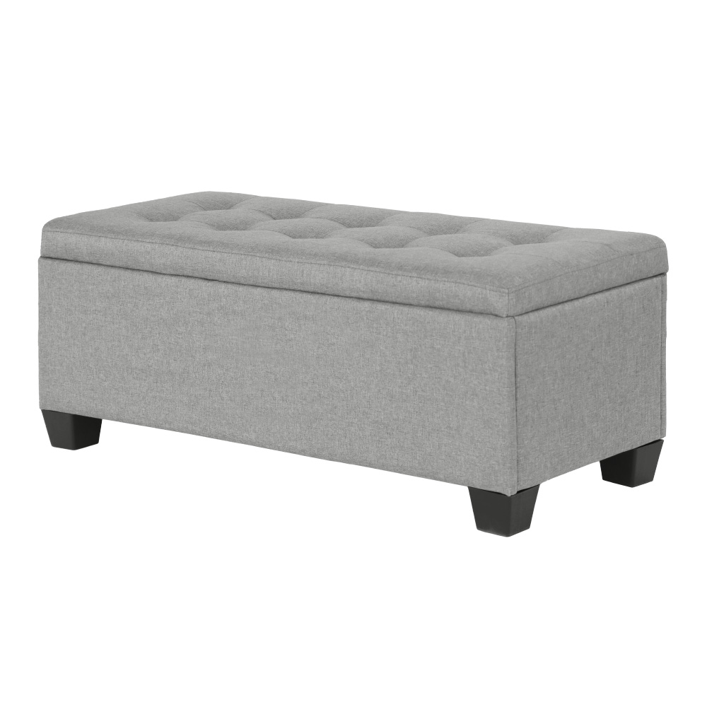 Artiss Storage Ottoman | 97Cm Linen Light Grey – Nice N Cheap Variety Store Storage Ottoman