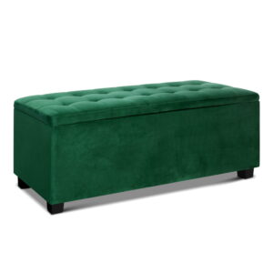 Velvet Storage Ottoman