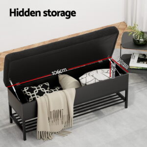 Artiss Boucle Storage Ottoman 110Cm With Shelf – Nice N Cheap Variety Store Boucle Storage Ottoman