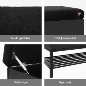 Artiss Boucle Storage Ottoman 110Cm With Shelf – Nice N Cheap Variety Store Boucle Storage Ottoman