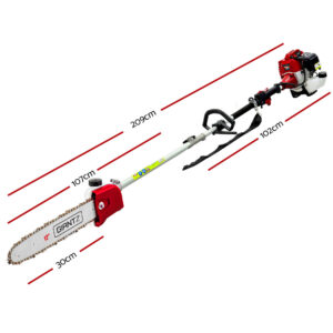 Giantz Pole Chainsaw 2 Stroke Petrol Tree Pruner Long Reach Saw 12 Inch Bar 9 In 1 – Nice N Cheap Variety Store Giantz Pole Chainsaw 2 Stroke Petrol Tree Pruner Long Reach Saw 12 Inch Bar 9 In 1 - Image 2