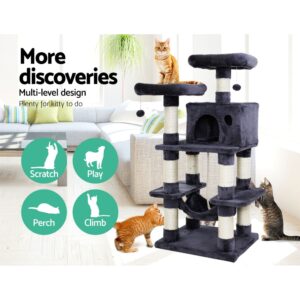 I.pet Cat Tree 145Cm Tower Scratching Post Scratcher Wood Condo House Large Bed - Image 3