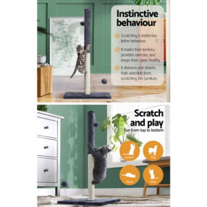 I.pet Cat Tree 105Cm Scratching Post Scratcher Tower Condo House Hanging Toys Grey – Nice N Cheap Variety Store I.pet Cat Tree 105Cm Scratching Post Scratcher Tower Condo House Hanging Toys Grey - Image 4