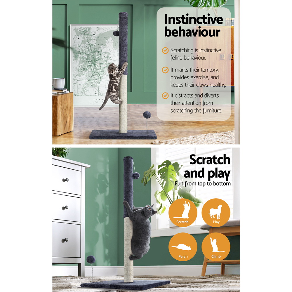 I.pet Cat Tree 105Cm Scratching Post Scratcher Tower Condo House Hanging Toys Grey – Nice N Cheap Variety Store I.pet Cat Tree 105Cm Scratching Post Scratcher Tower Condo House Hanging Toys Grey - Image 4