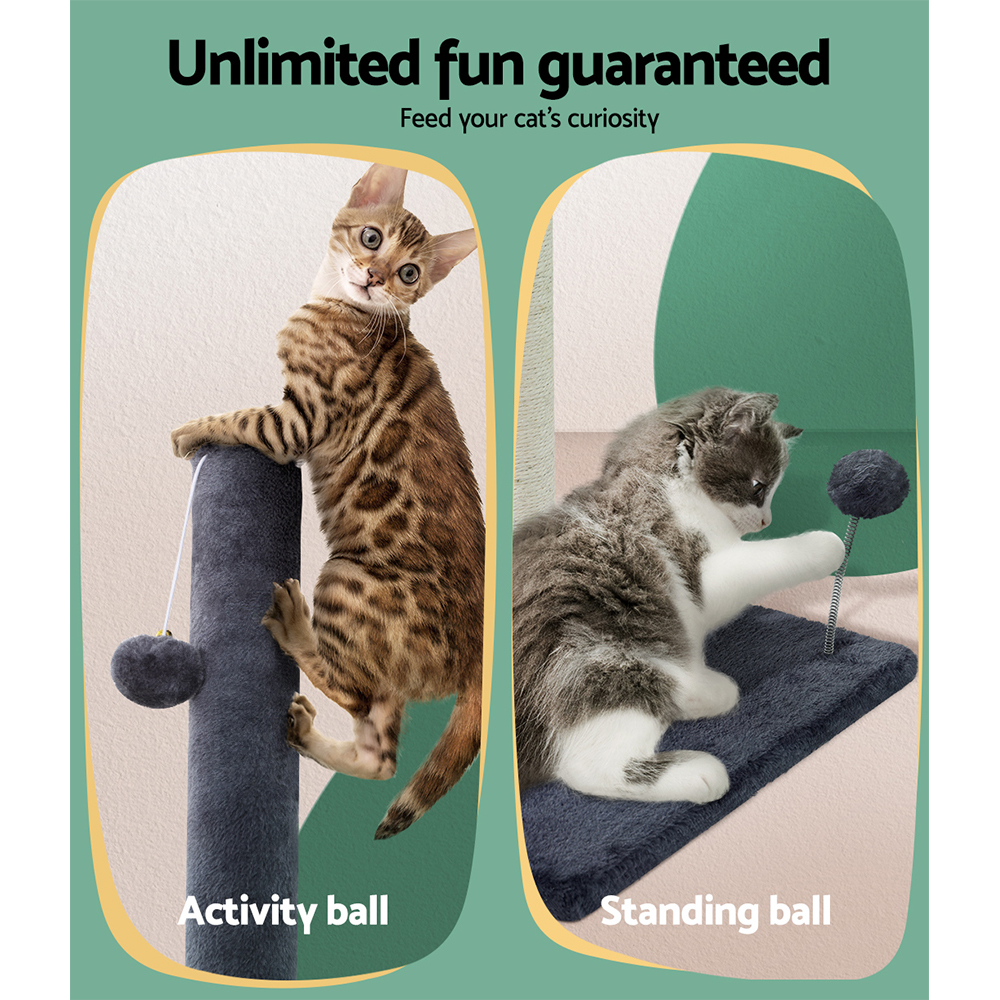 I.pet Cat Tree 105Cm Scratching Post Scratcher Tower Condo House Hanging Toys Grey – Nice N Cheap Variety Store I.pet Cat Tree 105Cm Scratching Post Scratcher Tower Condo House Hanging Toys Grey - Image 6