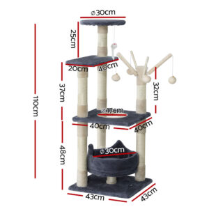 I.pet 110Cm Cat Tree Tower With Scratching Post – Nice N Cheap Variety Store Cat Tree 110Cm