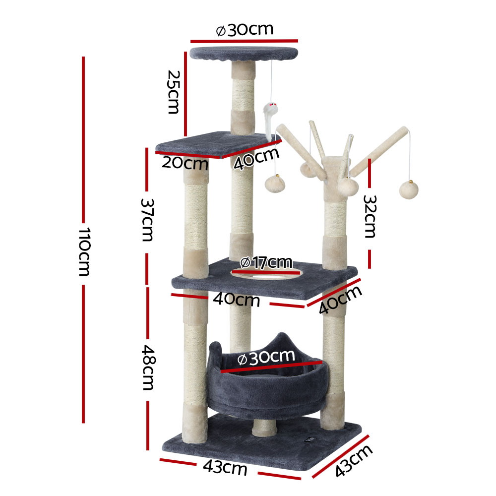 I.pet 110Cm Cat Tree Tower With Scratching Post – Nice N Cheap Variety Store Cat Tree 110Cm