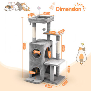 I.pet Cat Tree Tower 127Cm Scratching Post Furniture Scratcher House Light Grey – Nice N Cheap Variety Store I.pet Cat Tree Tower 127Cm Scratching Post Furniture Scratcher House Light Grey - Image 2