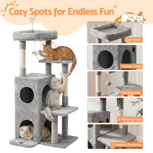 I.pet Cat Tree Tower 127Cm Scratching Post Furniture Scratcher House Light Grey – Nice N Cheap Variety Store I.pet Cat Tree Tower 127Cm Scratching Post Furniture Scratcher House Light Grey - Image 5