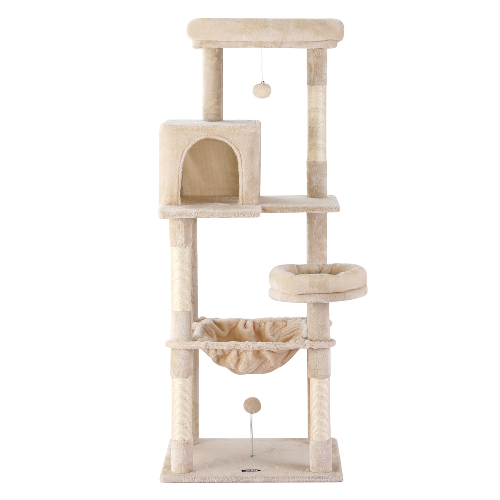 I.pet 143Cm Cat Tree Tower &Amp; Scratcher - Beige – Nice N Cheap Variety Store Cat Tree 143Cm