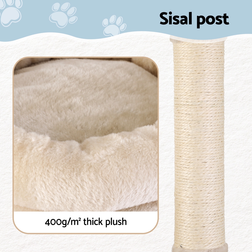 I.pet 143Cm Cat Tree Tower &Amp; Scratcher - Beige – Nice N Cheap Variety Store Cat Tree 143Cm