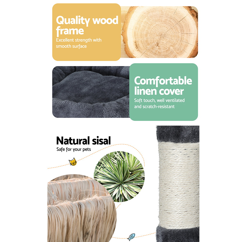 I.pet Cat Tree 144Cm Tower Scratching Post Scratcher Wood Condo Toys House Bed – Nice N Cheap Variety Store I.pet Cat Tree 144Cm Tower Scratching Post Scratcher Wood Condo Toys House Bed - Image 4