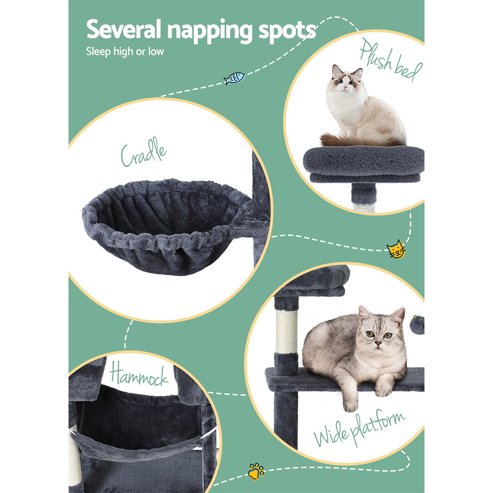 I.pet Cat Tree 144Cm Tower Scratching Post Scratcher Wood Condo Toys House Bed – Nice N Cheap Variety Store I.pet Cat Tree 144Cm Tower Scratching Post Scratcher Wood Condo Toys House Bed - Image 5