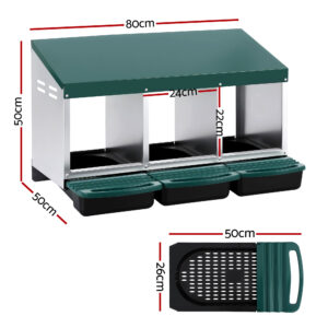 I.pet 3-Hole Roll Away Chicken Nest Box - Green – Nice N Cheap Variety Store Chicken Nesting Box