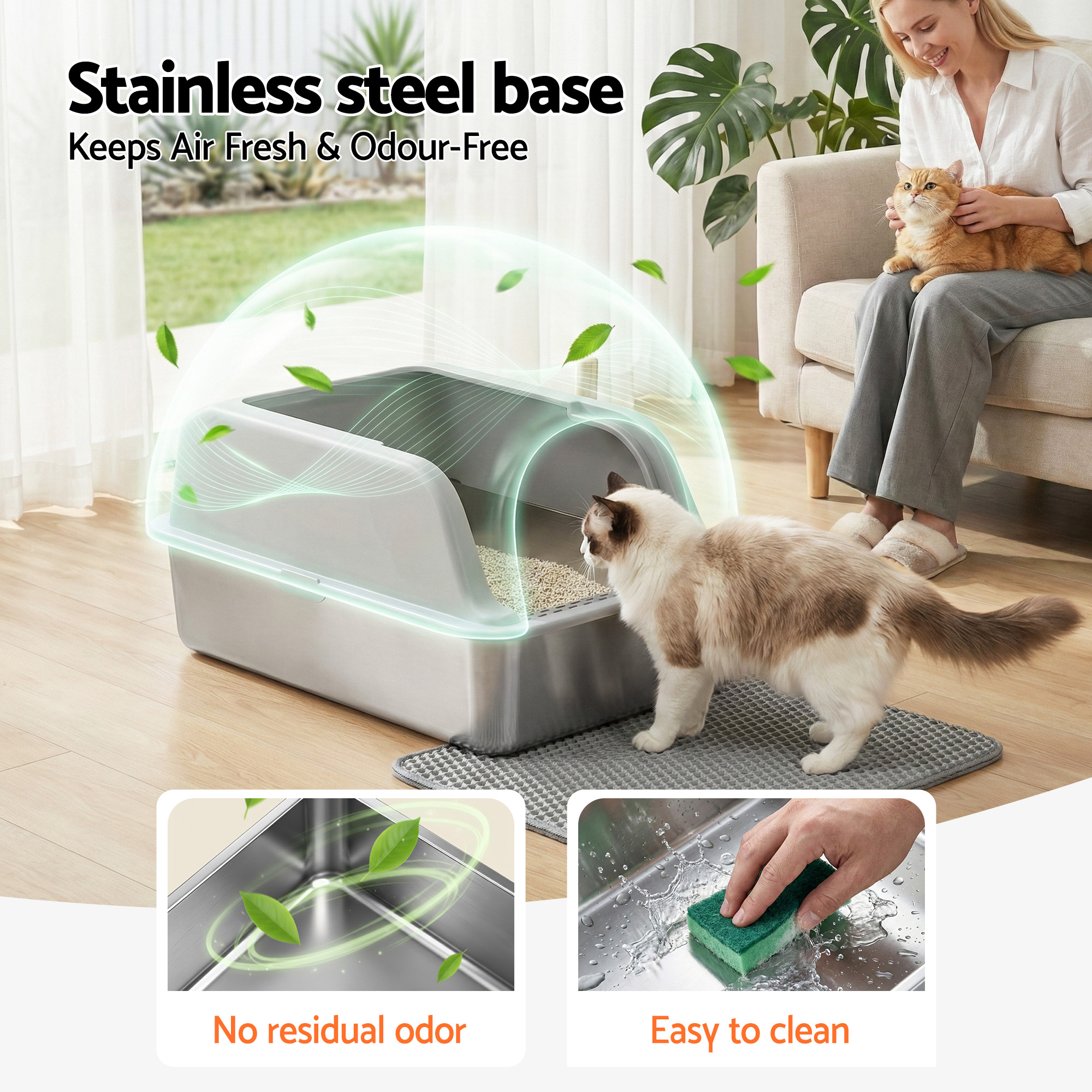 I.pet Stainless Steel Cat Litter Box | Large Grey – Nice N Cheap Variety Store Stainless Steel Cat Litter Box