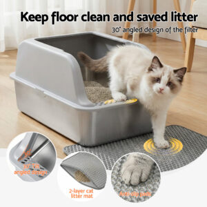 I.pet Stainless Steel Cat Litter Box | Large Grey – Nice N Cheap Variety Store Stainless Steel Cat Litter Box