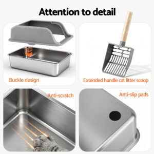 I.pet Stainless Steel Cat Litter Box | Large Grey – Nice N Cheap Variety Store Stainless Steel Cat Litter Box