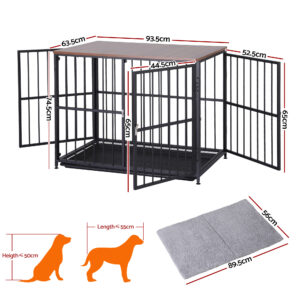 I.pet Large Dog Crate Furniture Black 93Cm – Nice N Cheap Variety Store Large Dog Crate Furniture