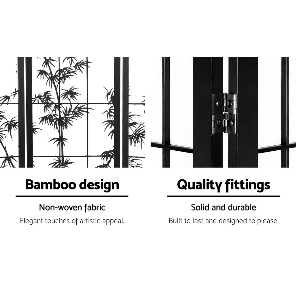 Artiss 8 Panel Bamboo Room Divider Screen Black White – Nice N Cheap Variety Store 8 Panel Room Divider