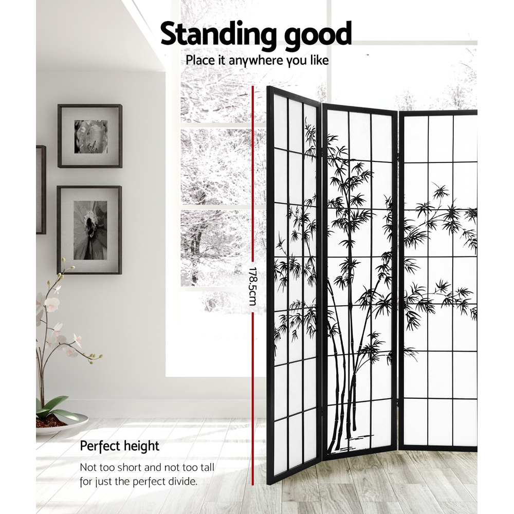 Artiss 8 Panel Bamboo Room Divider Screen Black White – Nice N Cheap Variety Store 8 Panel Room Divider