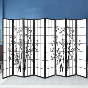 Artiss 8 Panel Bamboo Room Divider Screen Black White – Nice N Cheap Variety Store 8 Panel Room Divider