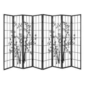 Artiss 8 Panel Bamboo Room Divider Screen Black White – Nice N Cheap Variety Store 8 Panel Room Divider