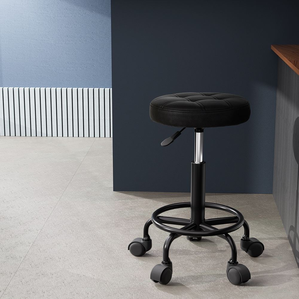 Artiss Salon Stool Round Swivel Chair Black – Nice N Cheap Variety Store Salon Stool Black