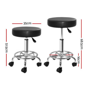 Artiss Round Swivel Salon Stool - Black – Nice N Cheap Variety Store Salon Stool Black