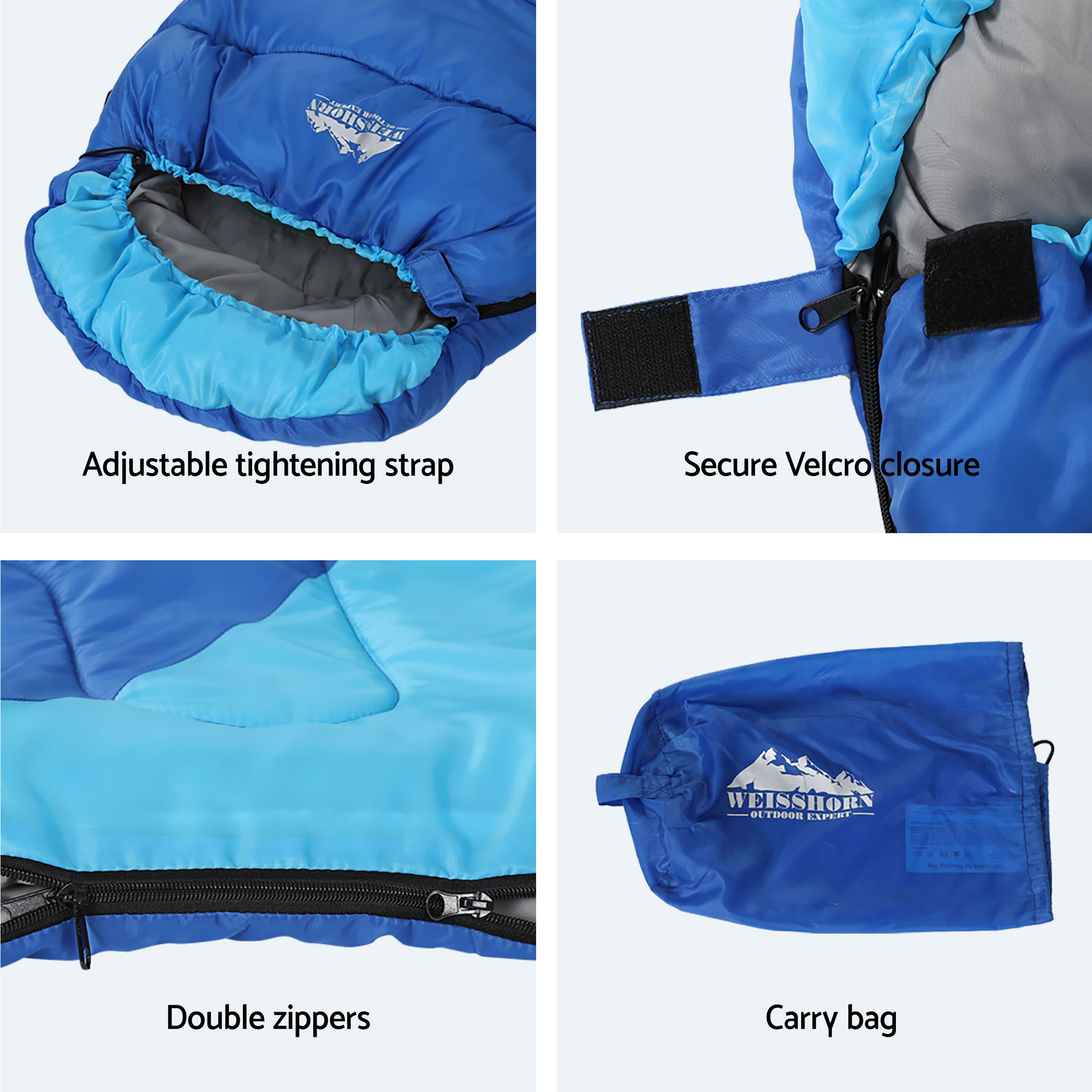 Weisshorn Sleeping Bag Set Of 2 Kids Single 172Cm Thermal Camping Hiking – Nice N Cheap Variety Store Weisshorn Sleeping Bag Set Of 2 Kids Single 172Cm Thermal Camping Hiking - Image 10