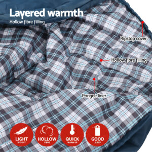 Weisshorn Sleeping Bag Set Of 2 Single Thermal Camping Hiking Tent 0℃ - Image 4