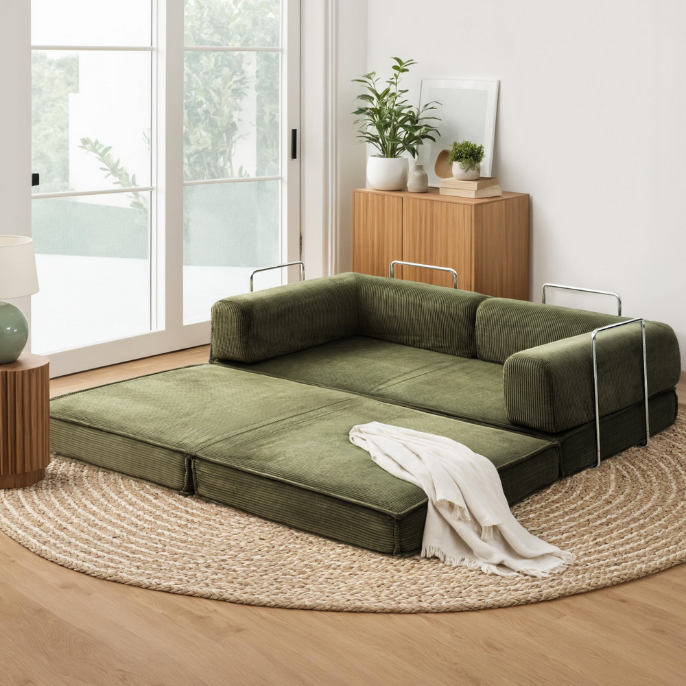 Artiss Folding Sofa Bed Green | Space-Saving Comfort – Nice N Cheap Variety Store Folding Sofa Bed