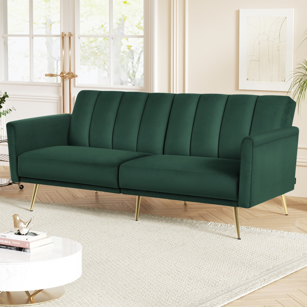 Artiss Velvet Sofa Bed | 3-Seater Adjustable Couch – Nice N Cheap Variety Store Velvet Sofa Bed