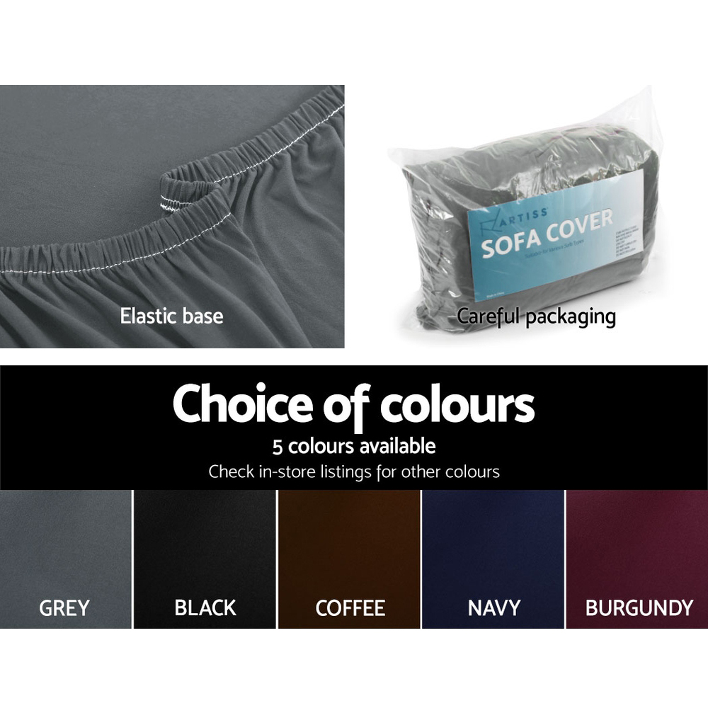 Artiss 4 Seater Stretch Sofa Cover - Grey – Nice N Cheap Variety Store 4 Seater Sofa Cover